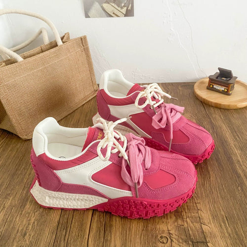 Damen Fashion-Sneaker mit grober Traktionssohle und Materialmix aus Velours und Glattleder Shop Nory