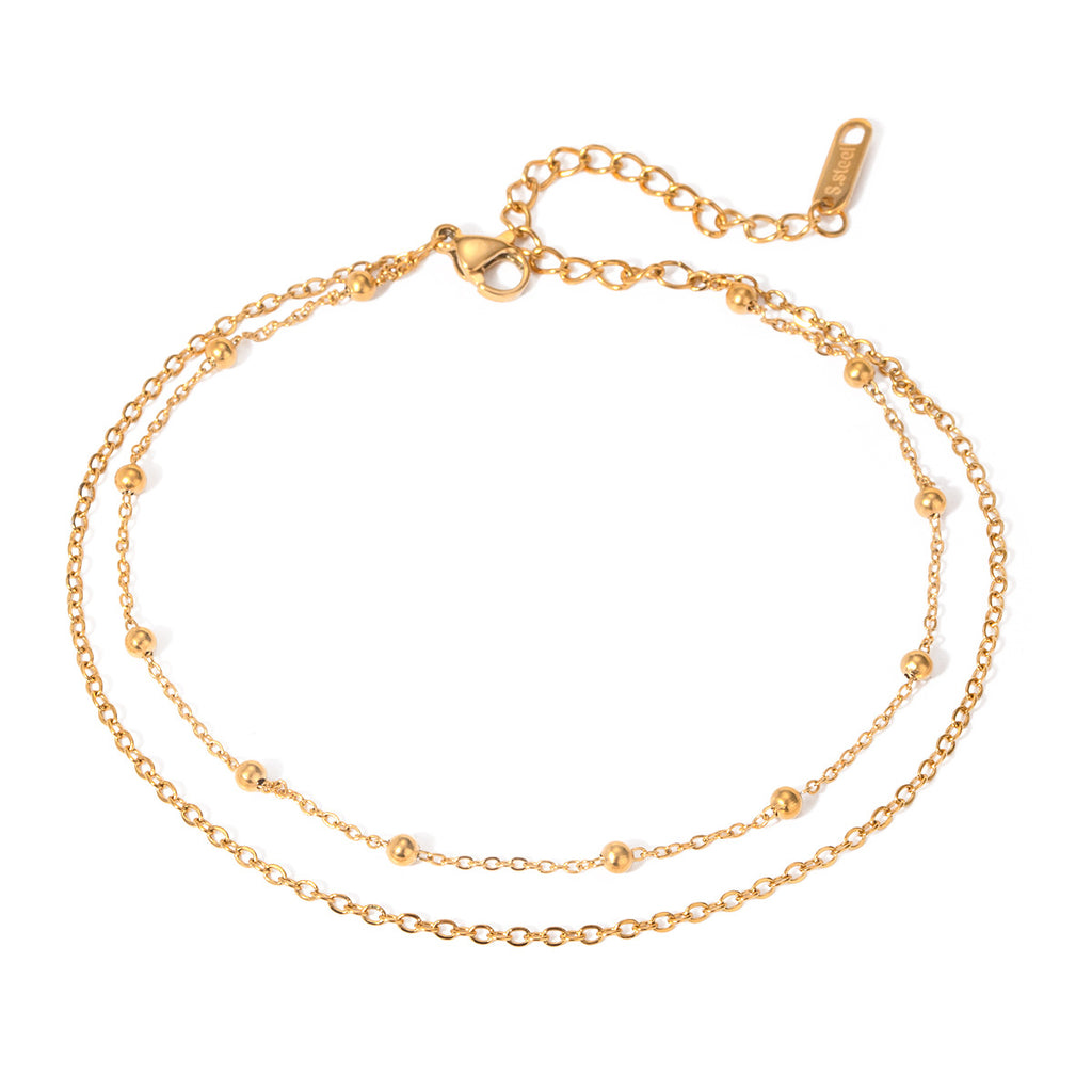 Damen Armband mit doppeltem Kettendesign und Zirkonia-Akzenten Shop Nory