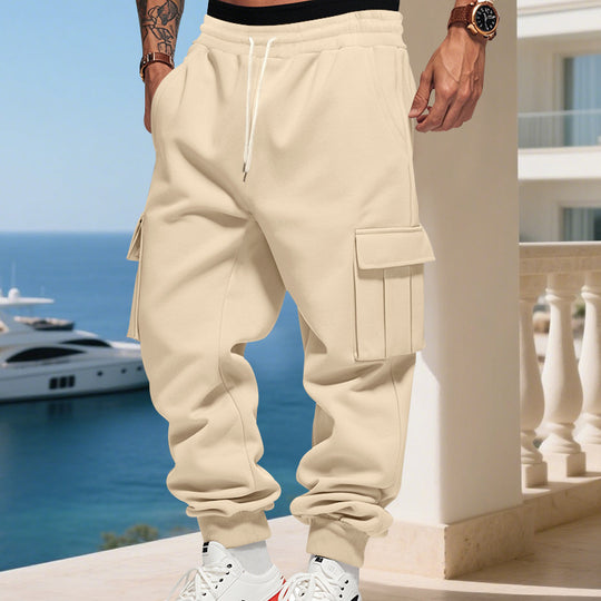 Herren Cargo-Jogginghose mit großzügigen Klappentaschen, elastischem Bund und gerippten Bündchen Shop Nory