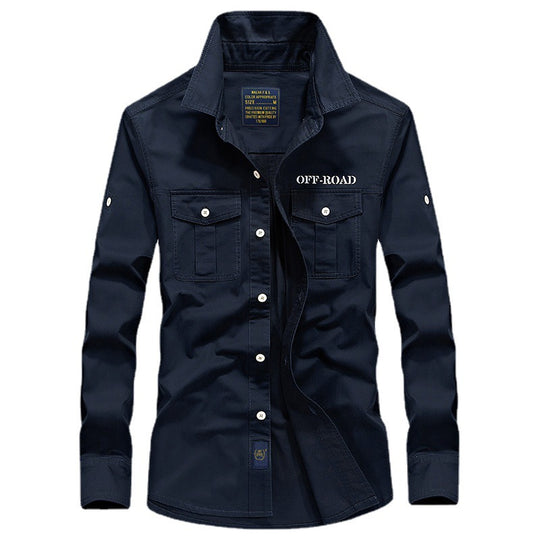 Herren Hemdjacke im Utility-Style mit Brustpattentaschen und Offroad-Stickerei Shop Nory