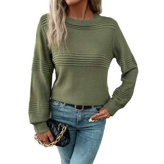 Damen Lässiger Strickpullover mit gerippten Details Shop Nory