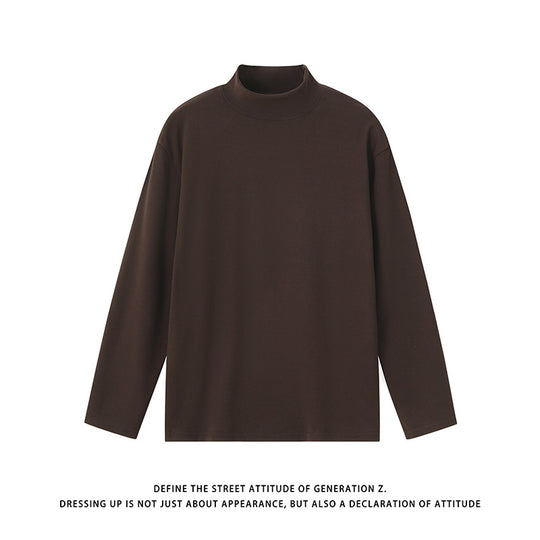 Unisex Minimalistischer Feinstrick-Mockneck-Pullover im Oversize-Relaxed‑Schnitt Shop Nory