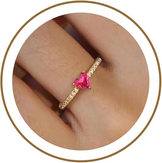 Damen Ring mit Herzschliff und glitzernden Zirkonia-Elementen Shop Nory