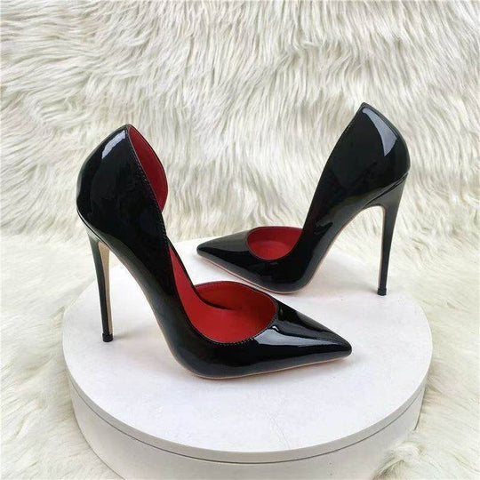 Damen spitze Stiletto Pumps mit glänzender Oberfläche