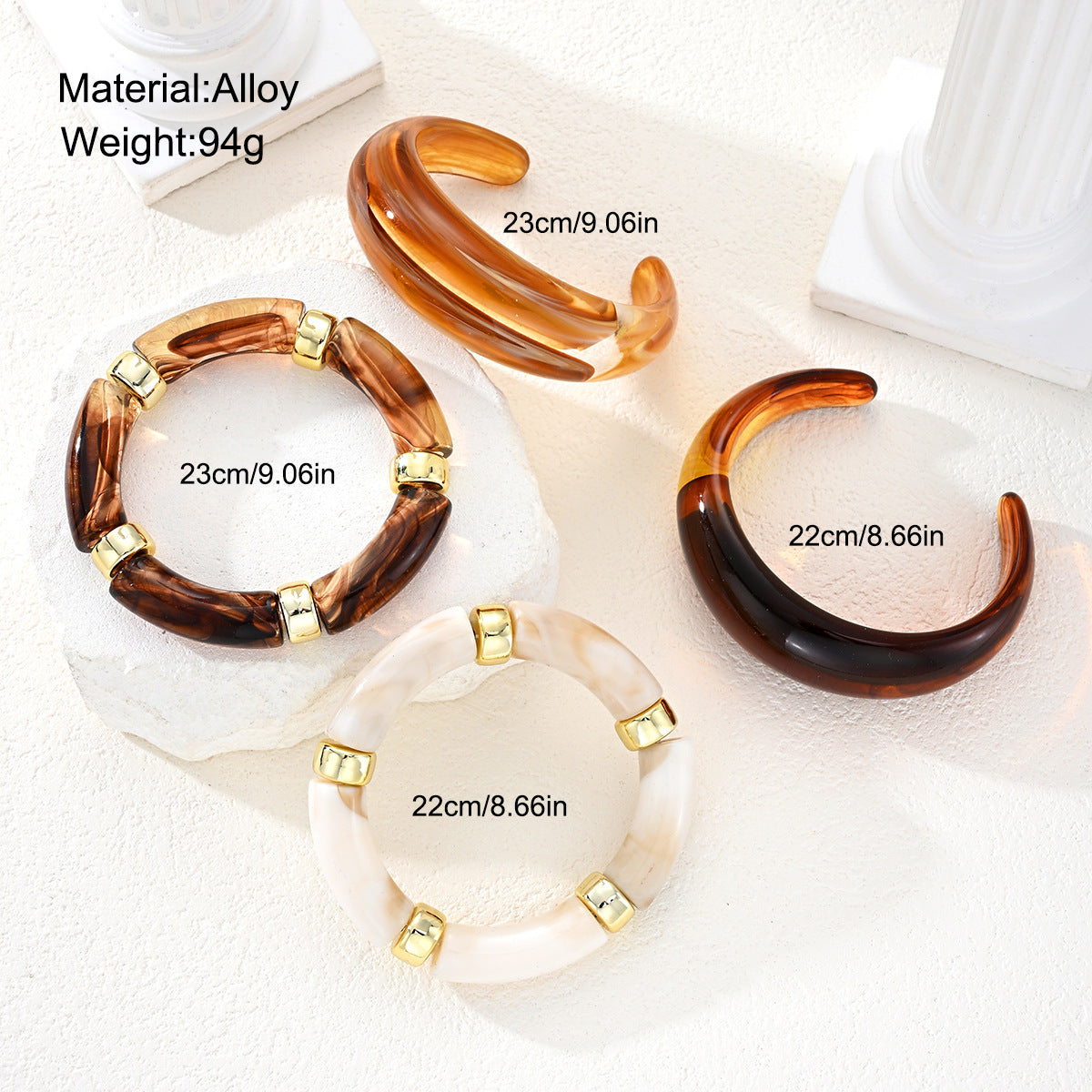 Damen Armreifen Set aus hochwertigem Acryl Shop Nory