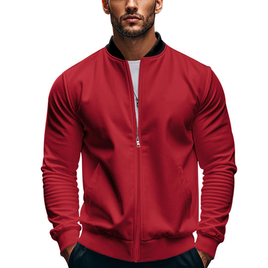 Herren stilvolle Sportjacke mit hochschließendem Kragen und praktischen Taschen