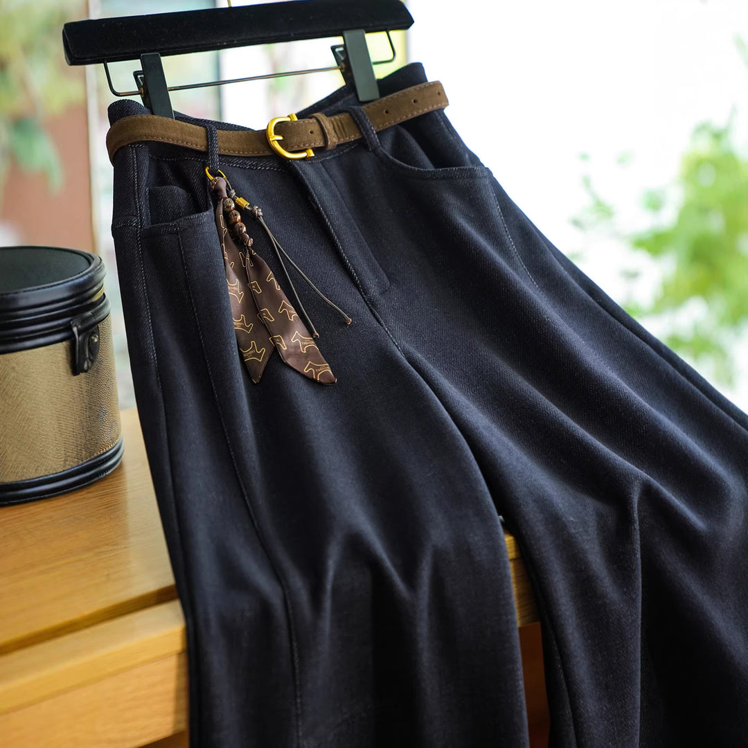Damen Bequeme und modische Hose mit Gürtel Shop Nory