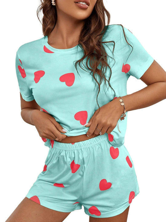 Damen Herzdruck Lounge-Set