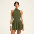 Damen Sportliches Kleid mit hochgeschlossenem Kragen und Reißverschluss Shopnory