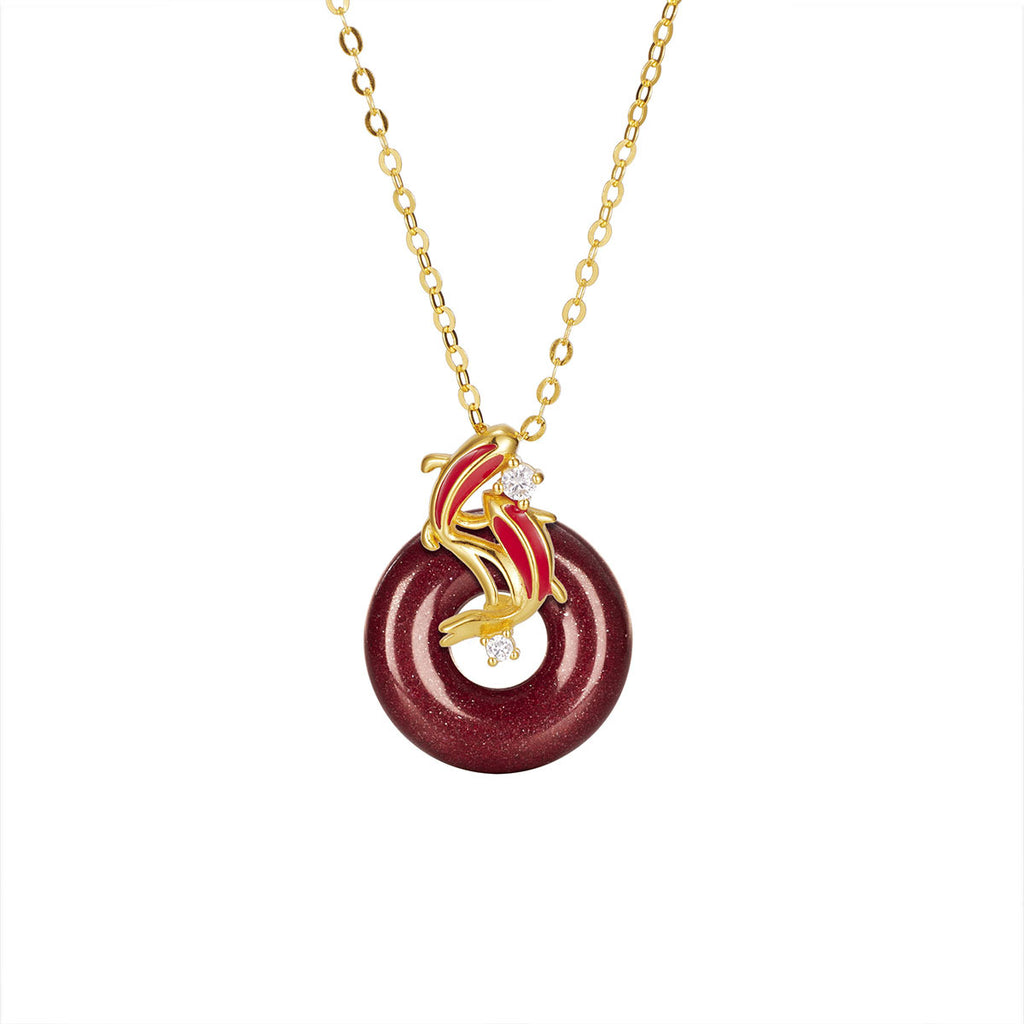 Damen Halskette mit kunstvollem Anhänger aus Gold und geometrischem Design Shop Nory