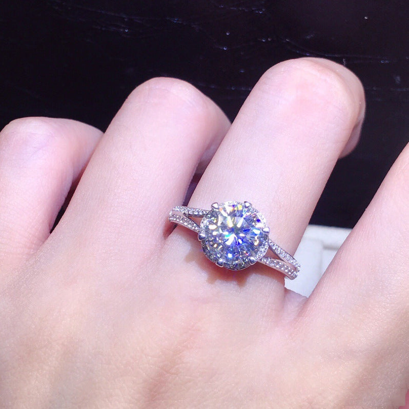 Damen Brillanter Solitär-Ring mit funkelndem Kristallbesatz Shop Nory