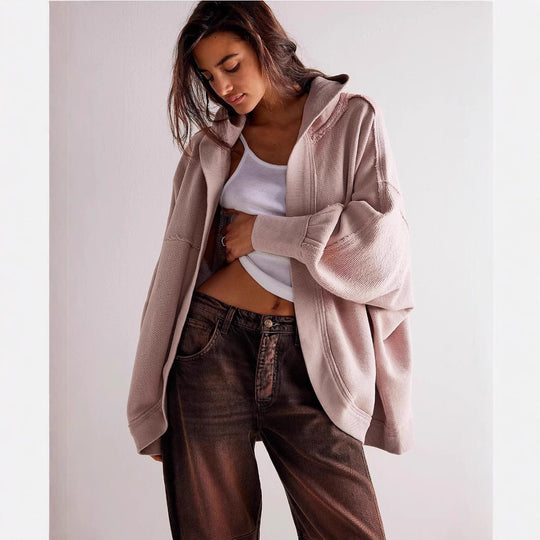 Damen Lässige Oversize Sweatjacke