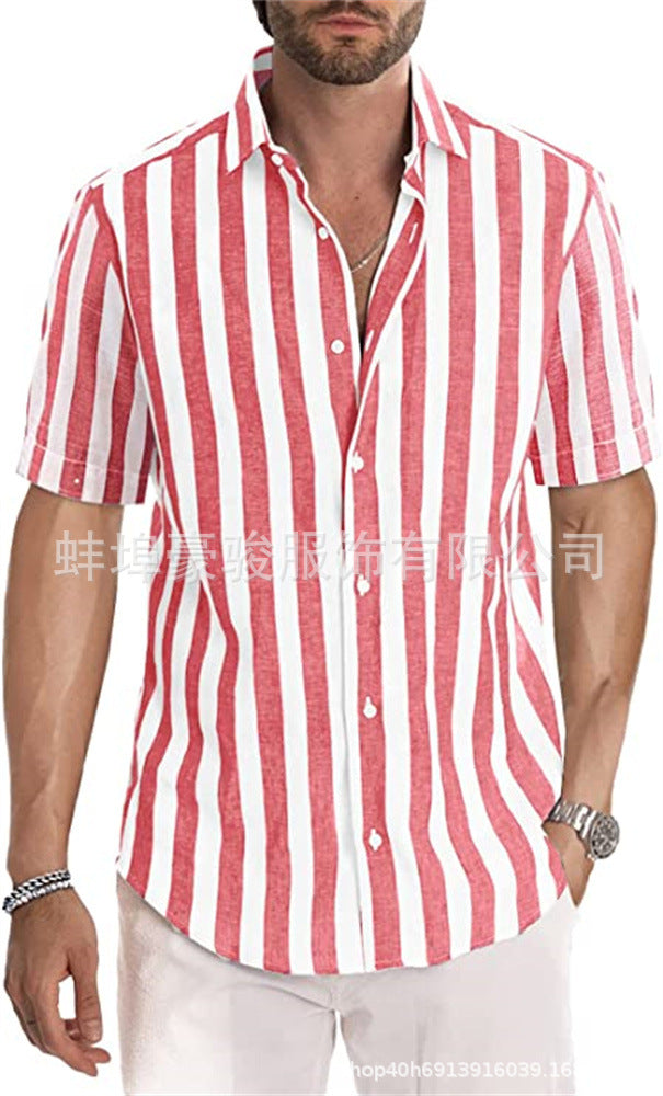Herren Hemd mit gestreiftem Revers