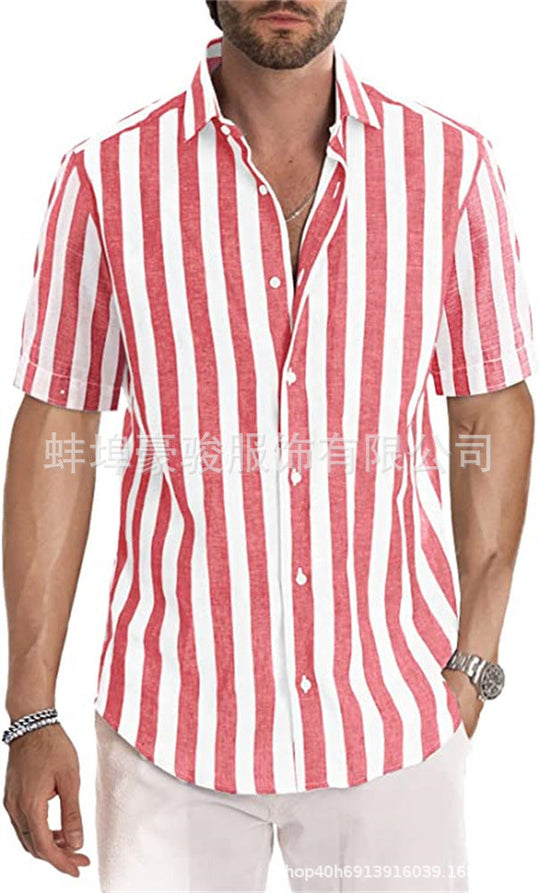 Herren Hemd mit gestreiftem Revers