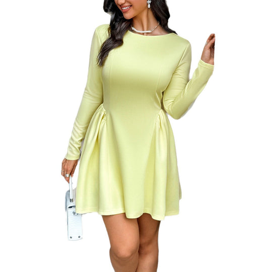 Damen nan tailliertes Skaterkleid mit Prinzessnähten, geraffter Taillenpartie und langen Ärmeln Shop Nory