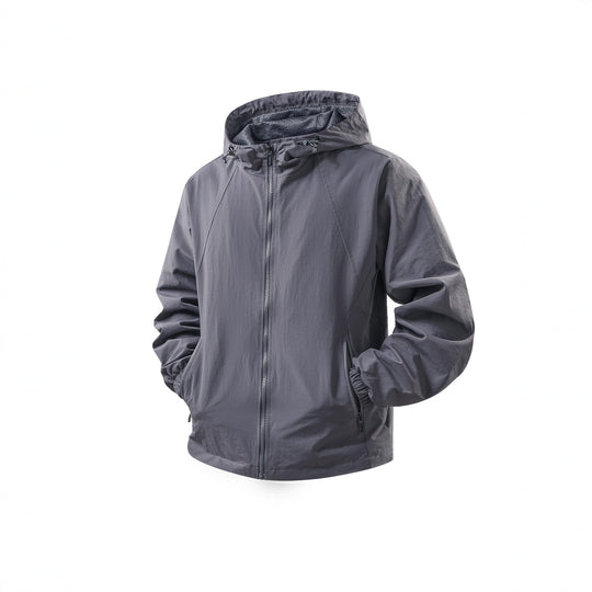 Herren Leichte atmungsaktive Kapuzen-Windjacke mit Mesh-Innenfutter und Reißverschlusstaschen Shop Nory