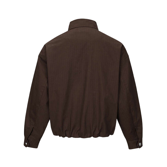 Herren Kurz geschnittener Canvas‑Blouson mit hohem Stehkragen und Druckknopfleiste Shop Nory