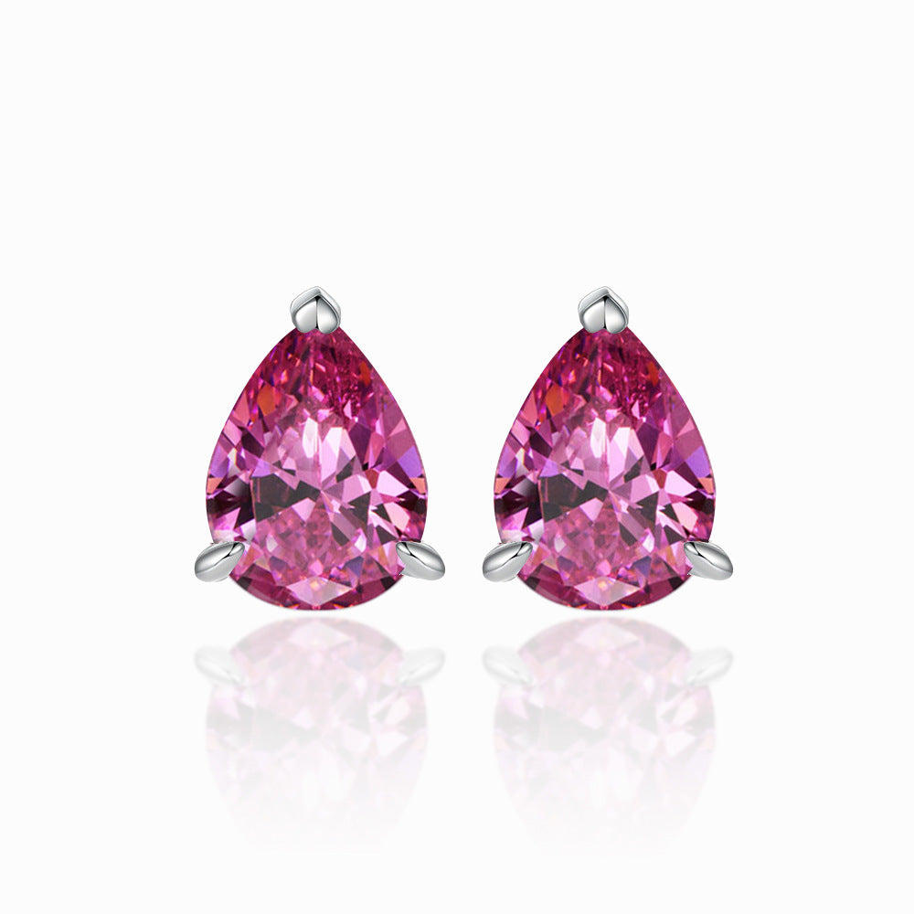 Damen Ohrstecker mit tropfenförmigem Edelstein und hochwertigem Zirkonia-Besatz Shop Nory