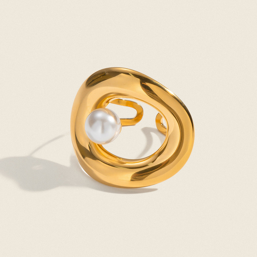 Damen Perlenring mit elegantem Spiraldesign Shop Nory