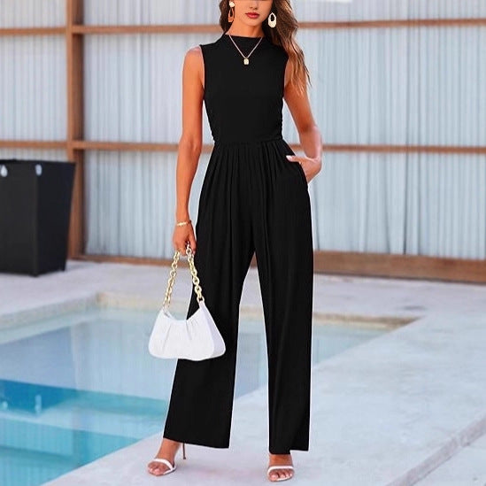 Damen eleganter Jumpsuit mit weitem Bein und taillierter Silhouette Shopnory