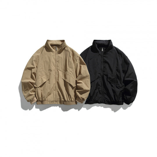Unisex Leichte Nylon‑Bomberjacke mit Stehkragen, durchgehendem Reißverschluss und elastischem Saum Shop Nory