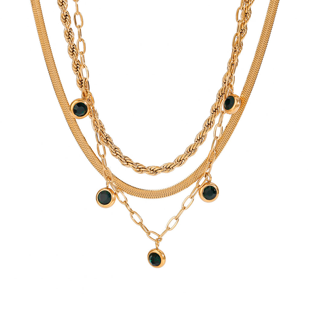 Damen multi-layered Kette mit eleganten Anhängern Shop Nory