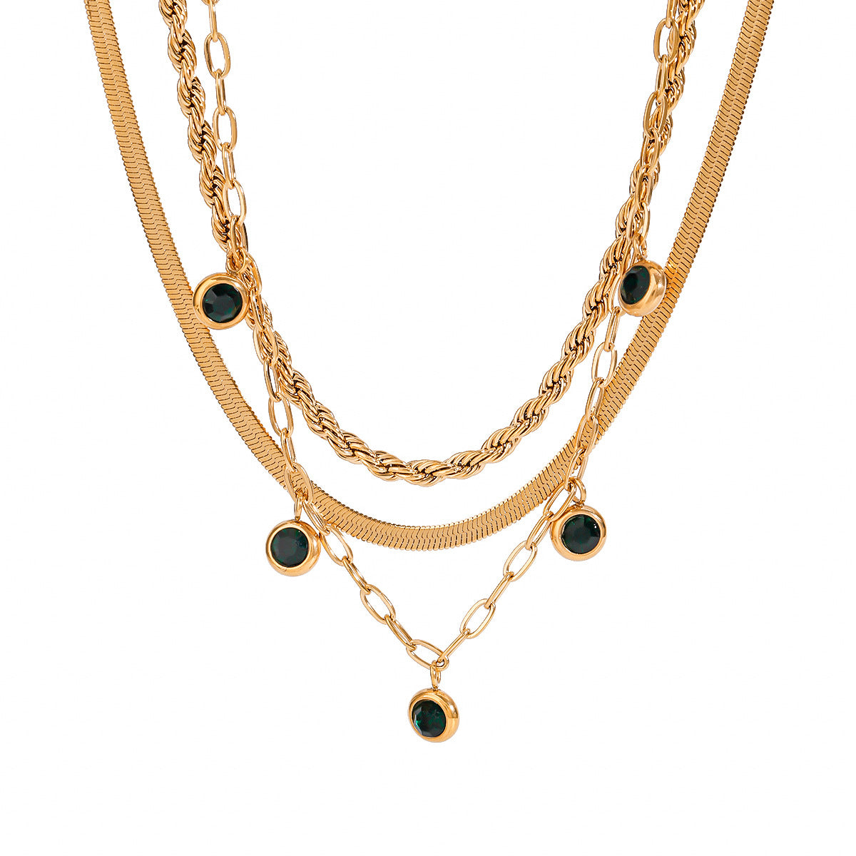 Damen multi-layered Kette mit eleganten Anhängern Shop Nory