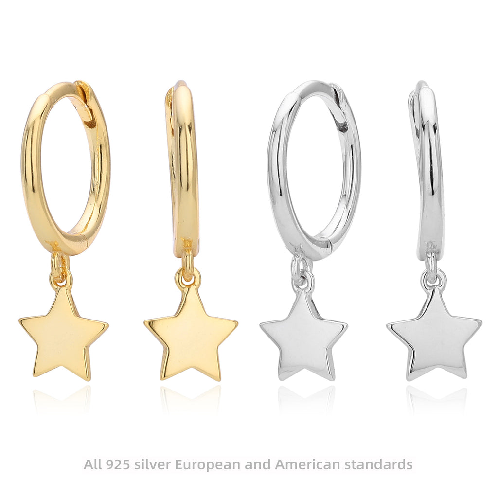 Damen Ohrhänger mit schimmernden Stern-Anhängern Shop Nory