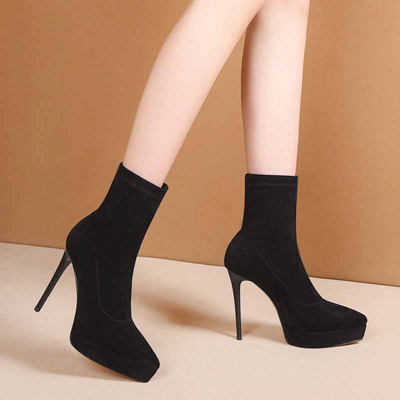 Damen Sock-Stiefelette mit Plateau und hohem Stiletto Shop Nory