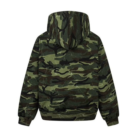 Unisex Kapuzensweatjacke im Camouflage-Design mit durchgehendem Reißverschluss Shop Nory