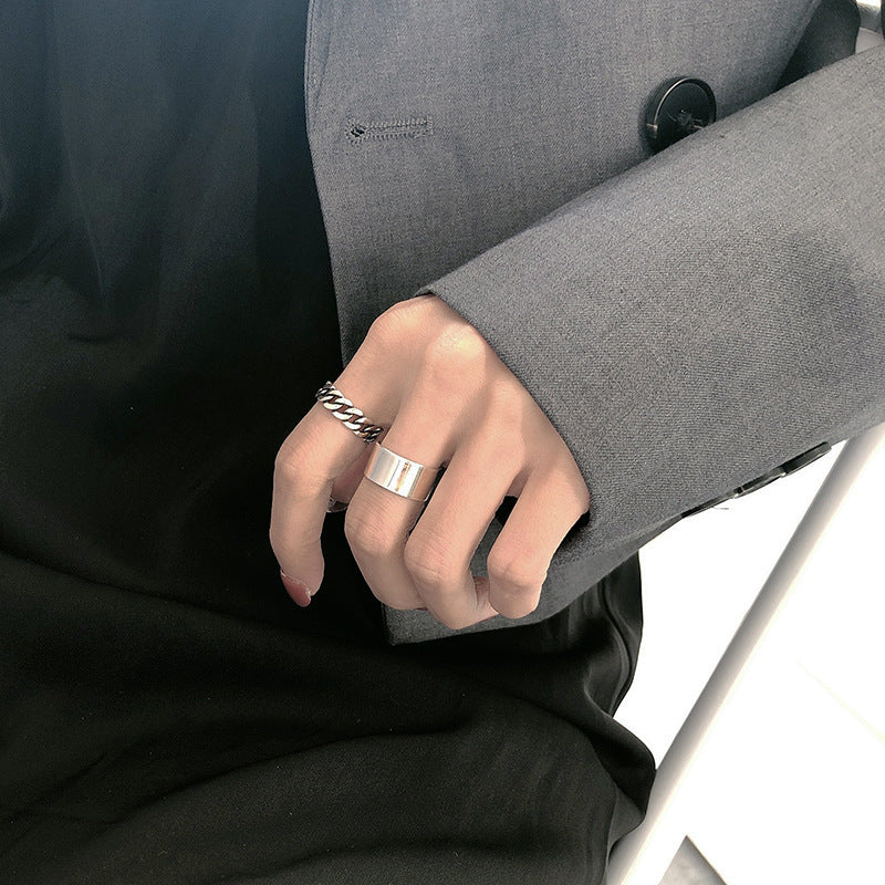 Damen Offener Ring mit elegantem Kettenmuster Shop Nory