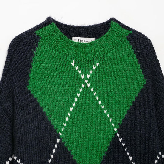 Damen Grobstrick-Pullover mit Argyle‑Muster und Oversize‑Schnitt Shop Nory
