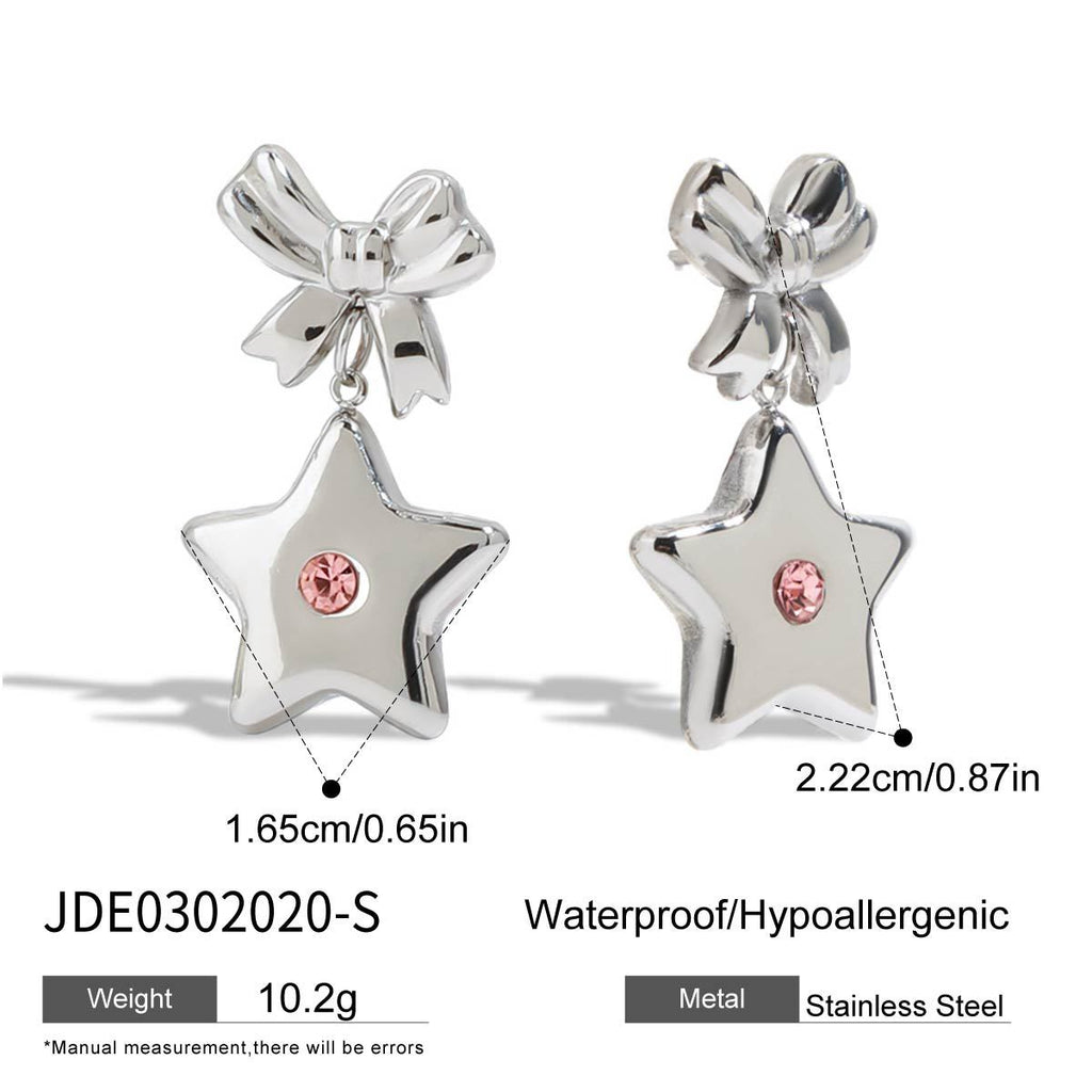Damen Ohrringe mit Sternen-Design und Schleifen von Shop Nory