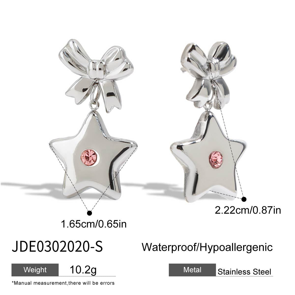 Damen Ohrringe mit Sternen-Design und Schleifen von Shop Nory