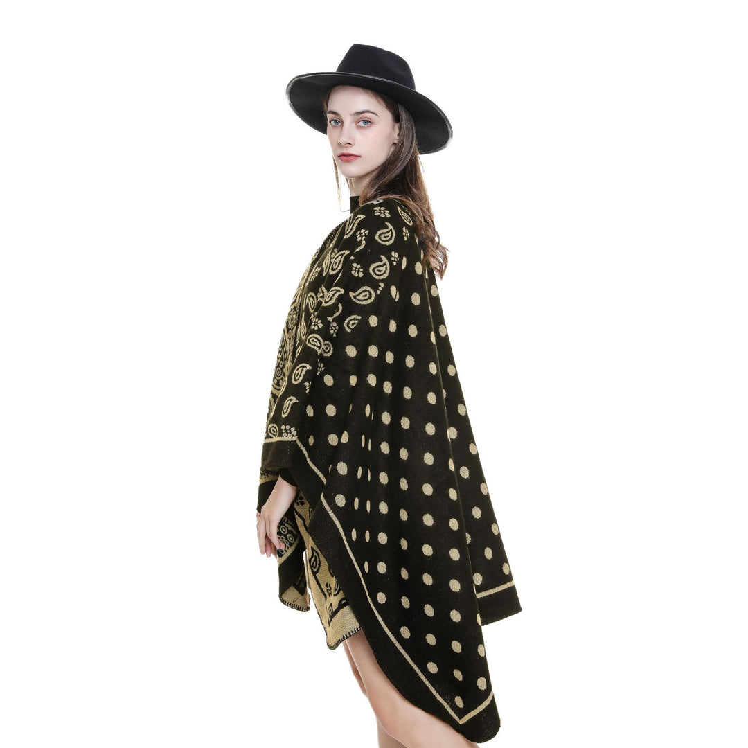 Damen Oversize-Jacquard-Umhang mit Paisley-Patchwork-Optik Shop Nory
