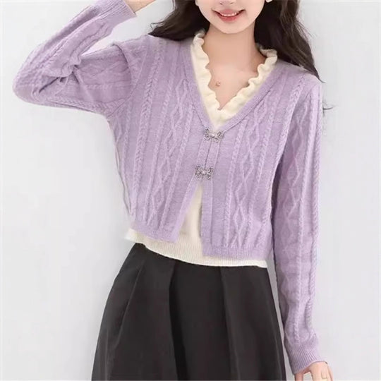 Damen Strickjacke mit V-Ausschnitt Shop Nory