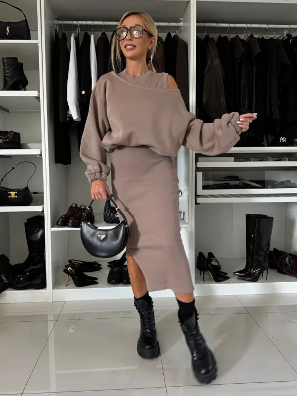 Damen Sweatshirt und Rock Set