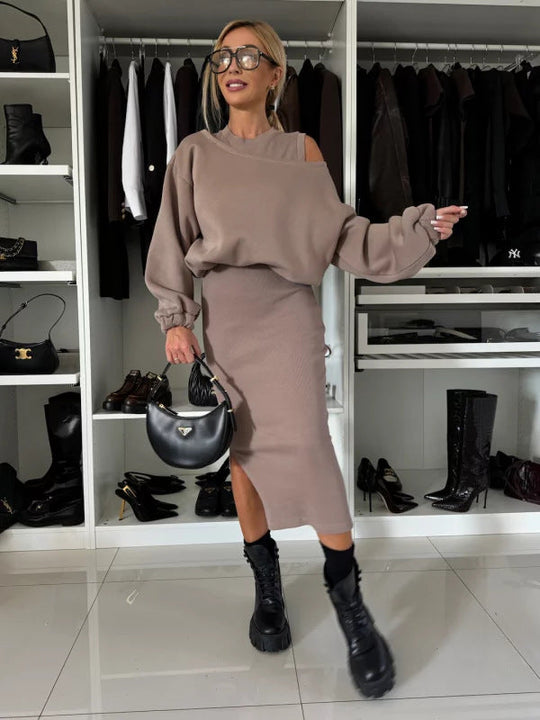 Damen Sweatshirt und Rock Set