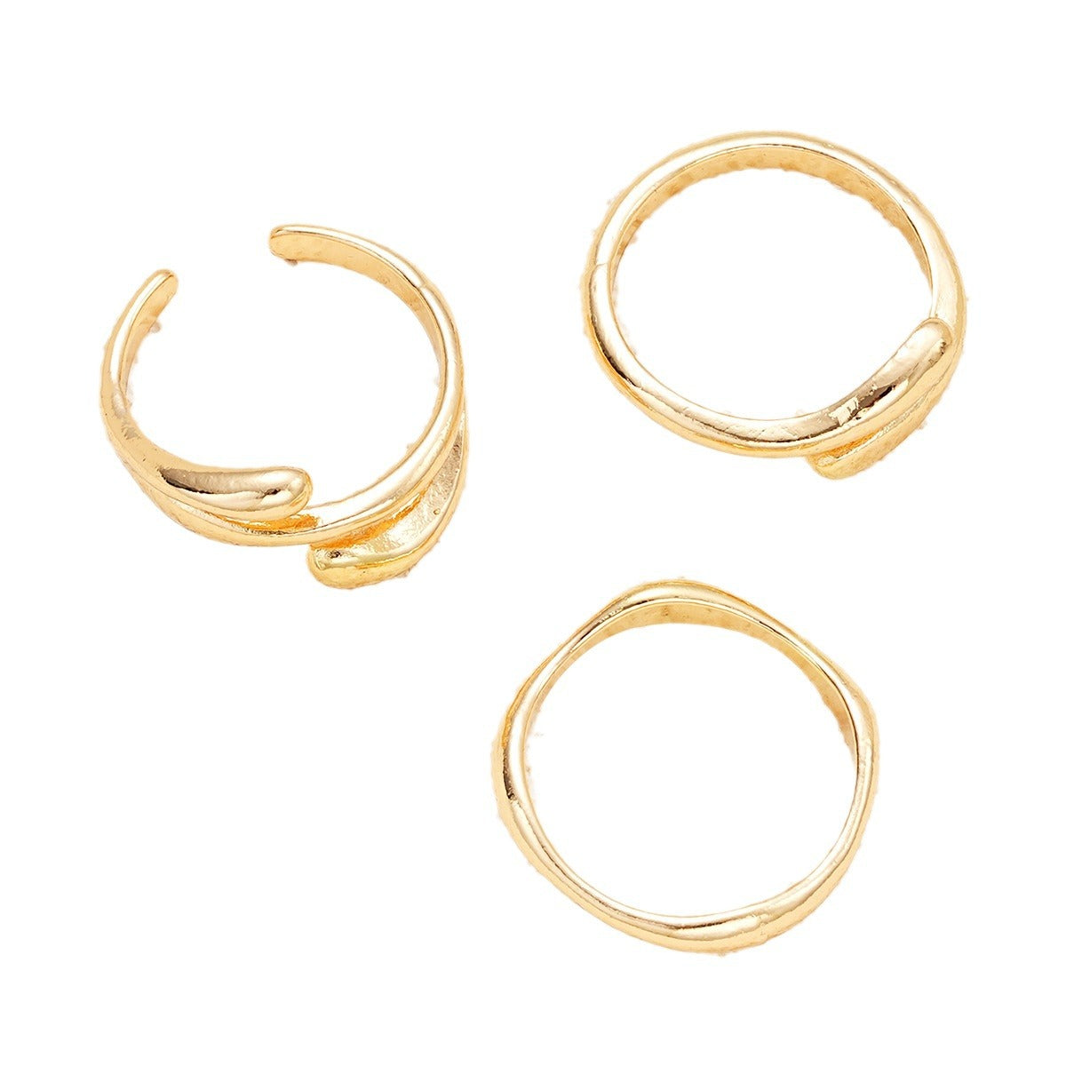 Damen modernes Ring-Set mit geschwungenen und minimalistischen Designs Shop Nory