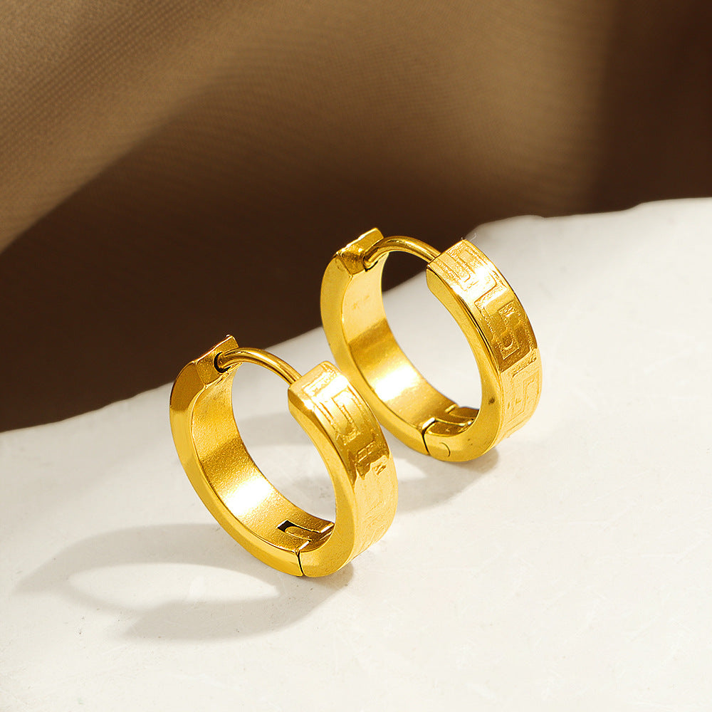 Damen texturierte goldene Creolen Ohrringe Shop Nory