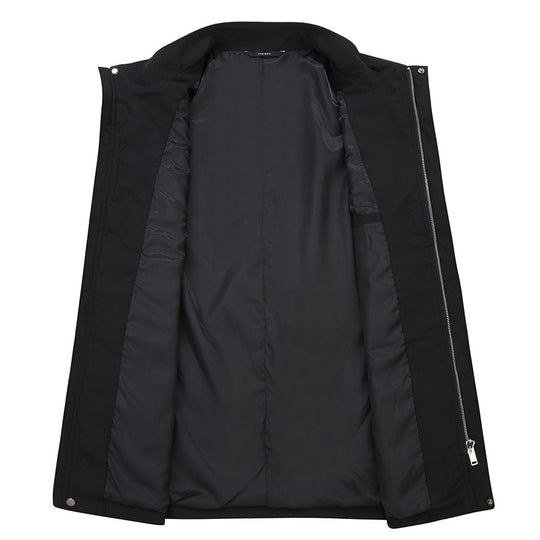 Herren Leichter wasserabweisender Kurzmantel mit Stehkragen und verdecktem Reißverschluss Shop Nory