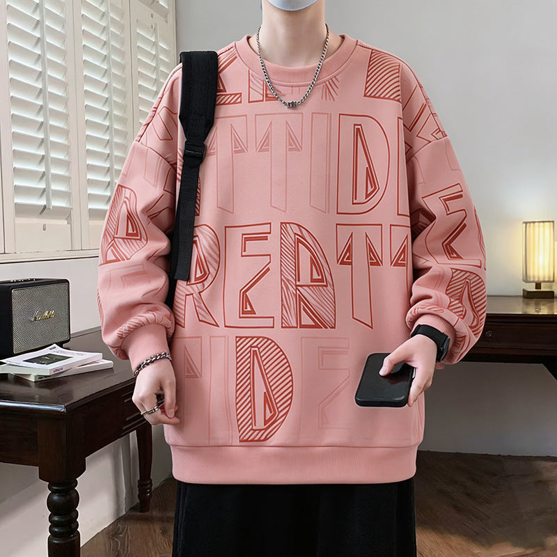 Herren Oversized-Sweatshirt mit großflächigem Lettering-Print und geripptem Saum Shop Nory