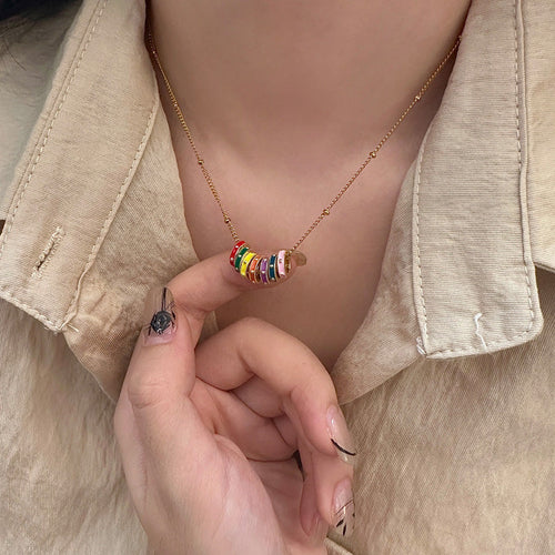 Bunte Halskette Mit Bohemian-Anhänger | Shop Nory