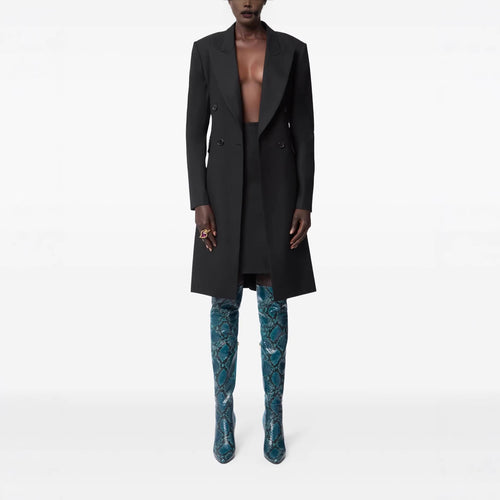 Damen Langblazer im minimalistischen Doppelreiher mit verstärkten Schultern Shop Nory