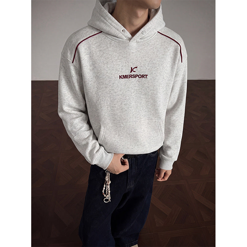 Herren Lässiger Kapuzenpullover im Sportstyle mit Kontrastpaspel und Kängurutasche Shop Nory