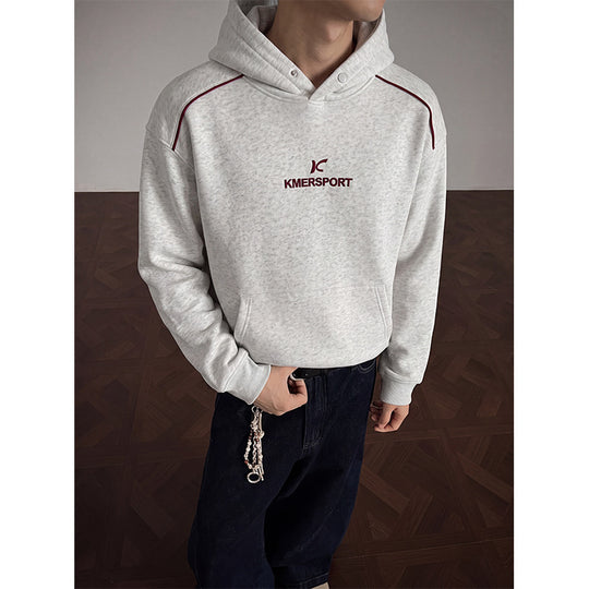 Herren Lässiger Kapuzenpullover im Sportstyle mit Kontrastpaspel und Kängurutasche Shop Nory