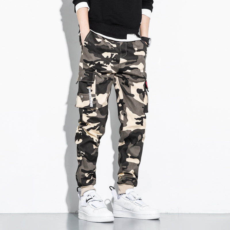 Herren Camouflage Cargo-Jogginghose mit Tapered-Schnitt, elastischem Bund und Multifunktionstaschen Shop Nory