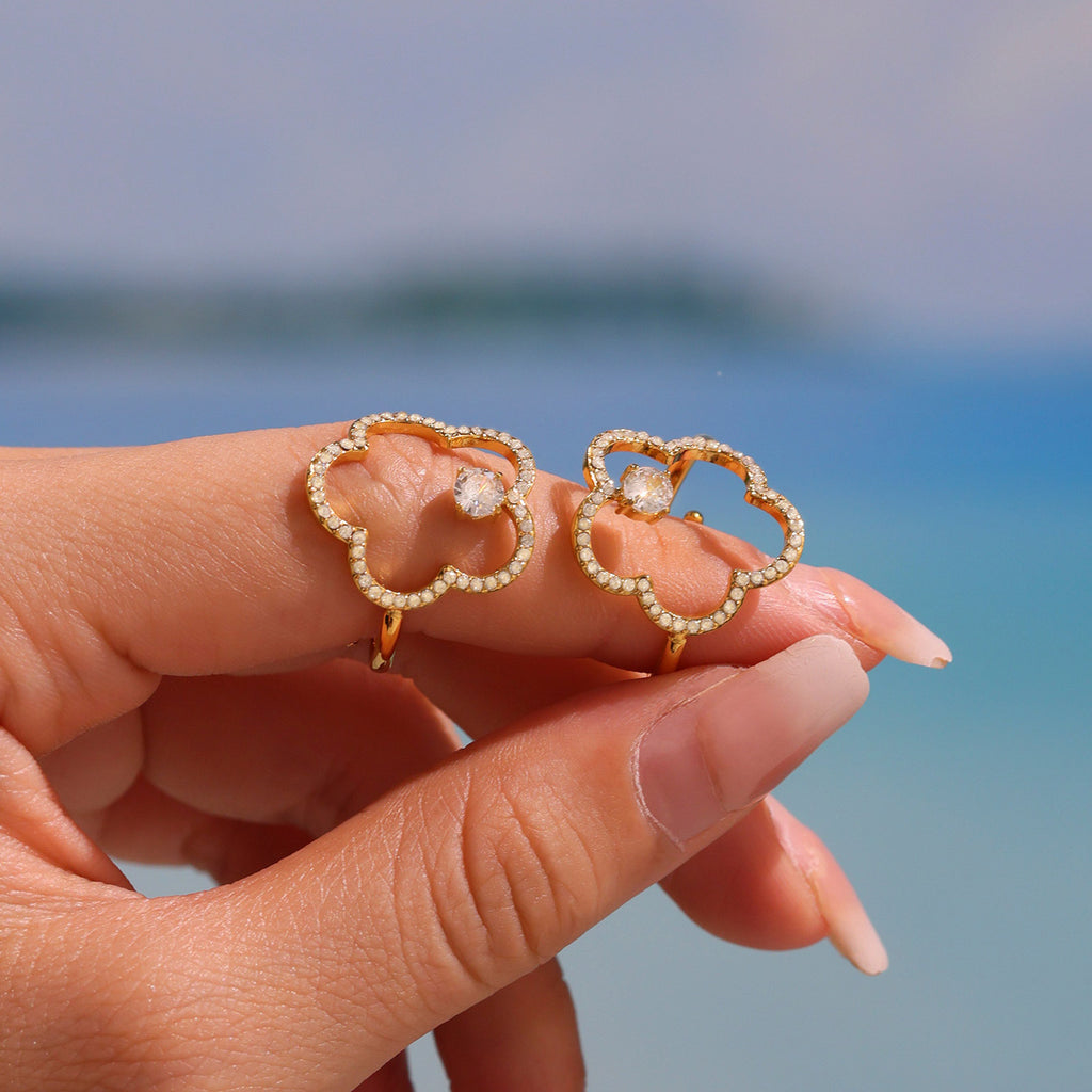 Damen Designring mit funkelndem Zirkonbesatz und hochwertigem Edelstahl Shop Nory
