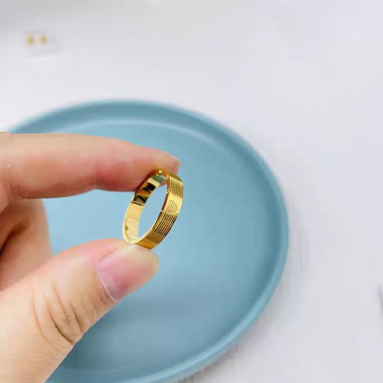 Damen Elegante Strukturierte Gold Band Ring Shop Nory