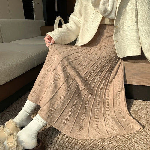 Damen Eleganter Maxirock mit strukturiertem Design Shop Nory